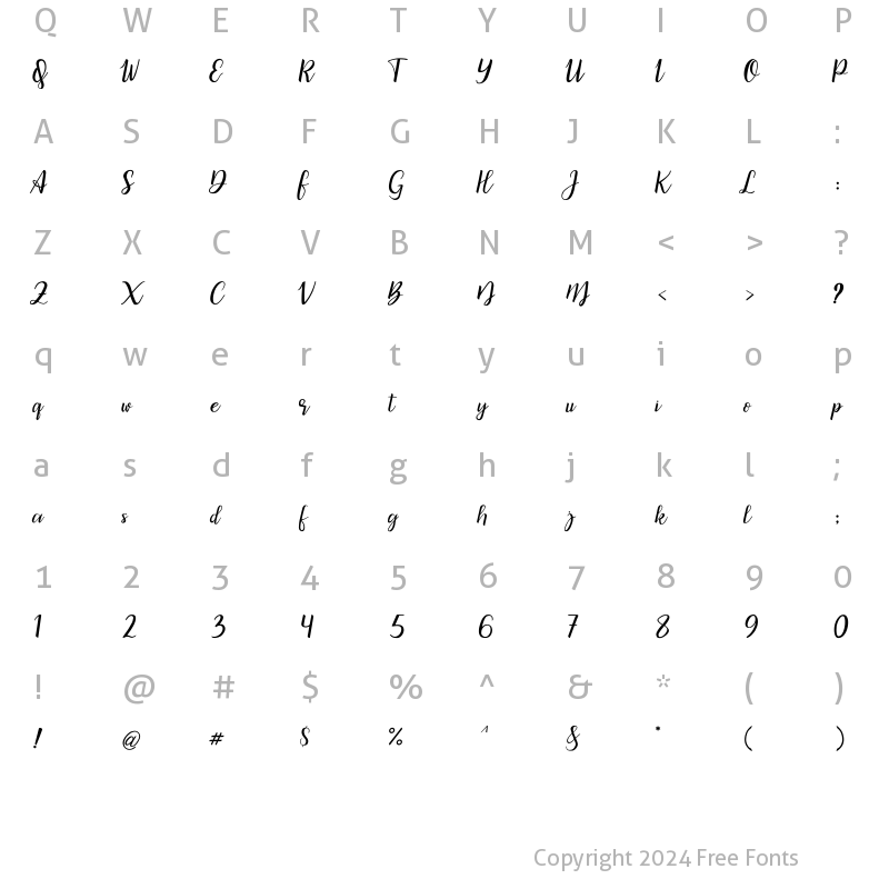 Character Map of bicillesta Regular