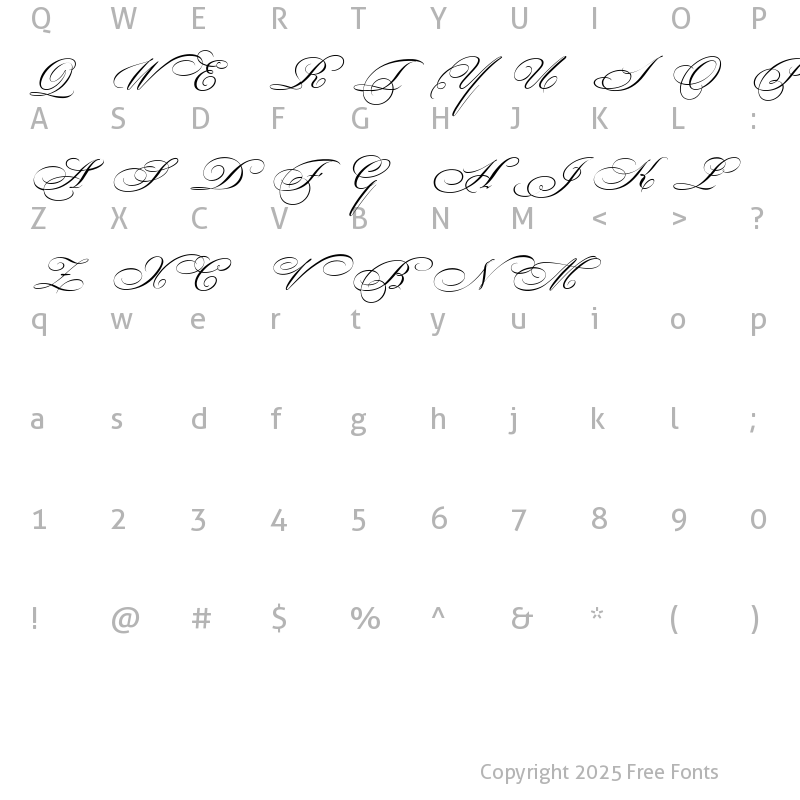 Character Map of BickhScrMMSwCap_600_wt Italic