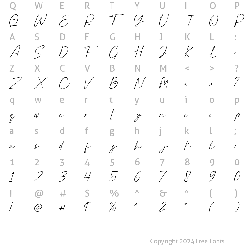 Character Map of Bierang Regular