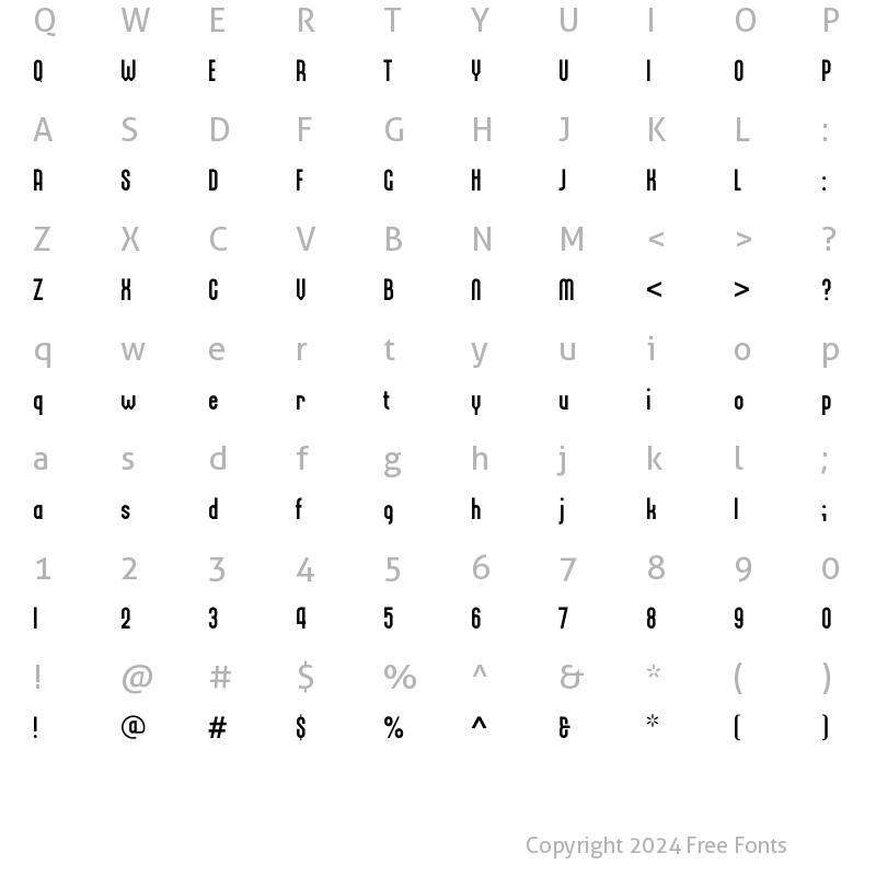 Character Map of Bieta Bold