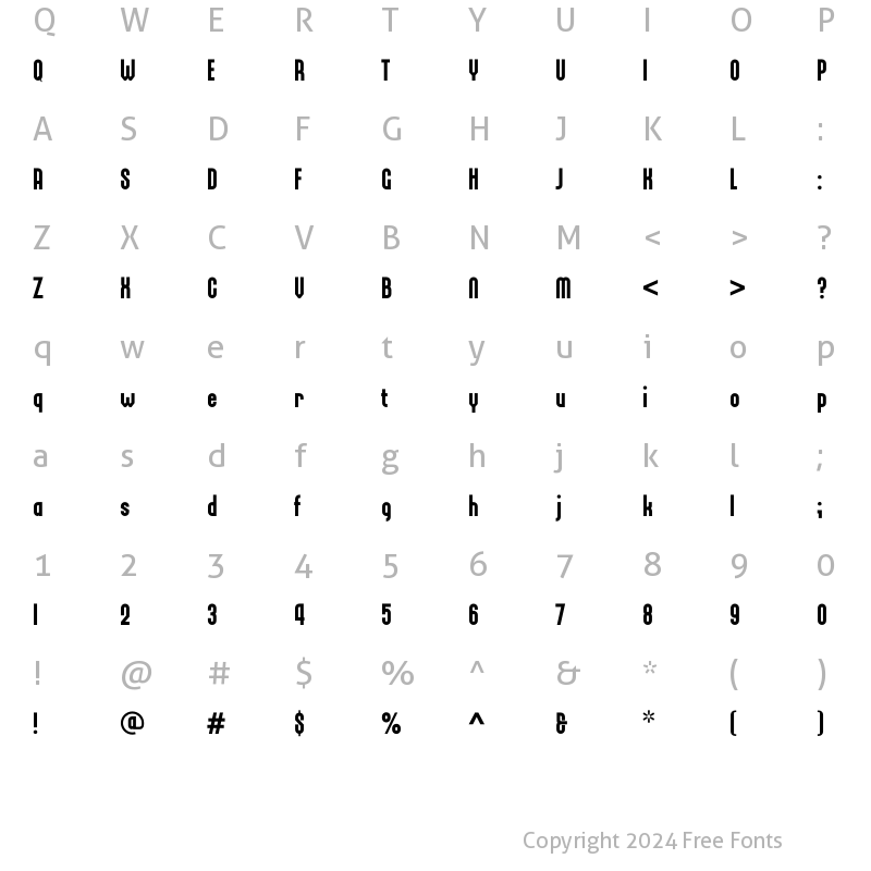 Character Map of Bieta Heavy