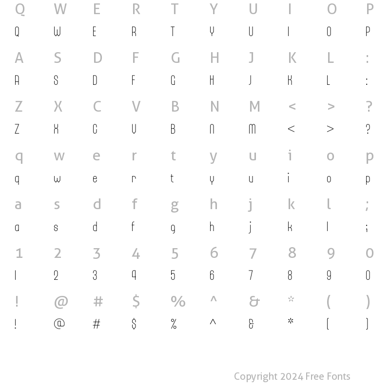 Character Map of Bieta Light