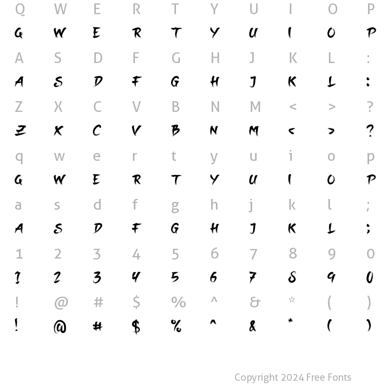 Character Map of Bifolk Regular