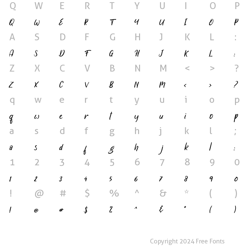 Character Map of Big Bang Slant Italic