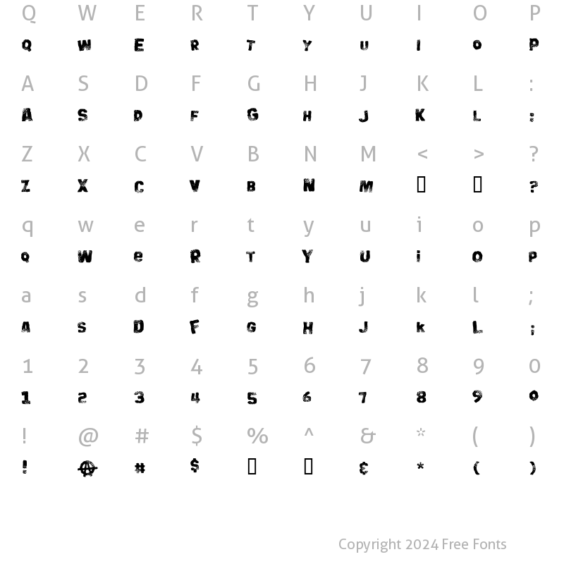 Character Map of Big Bloke BB Regular