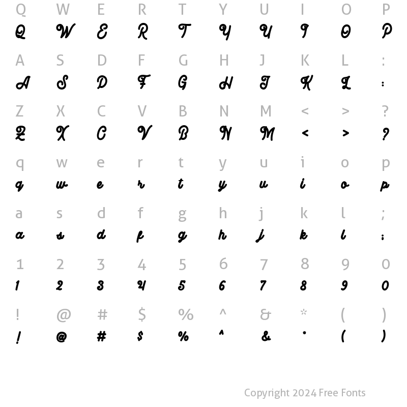 Character Map of Big Brow Regular