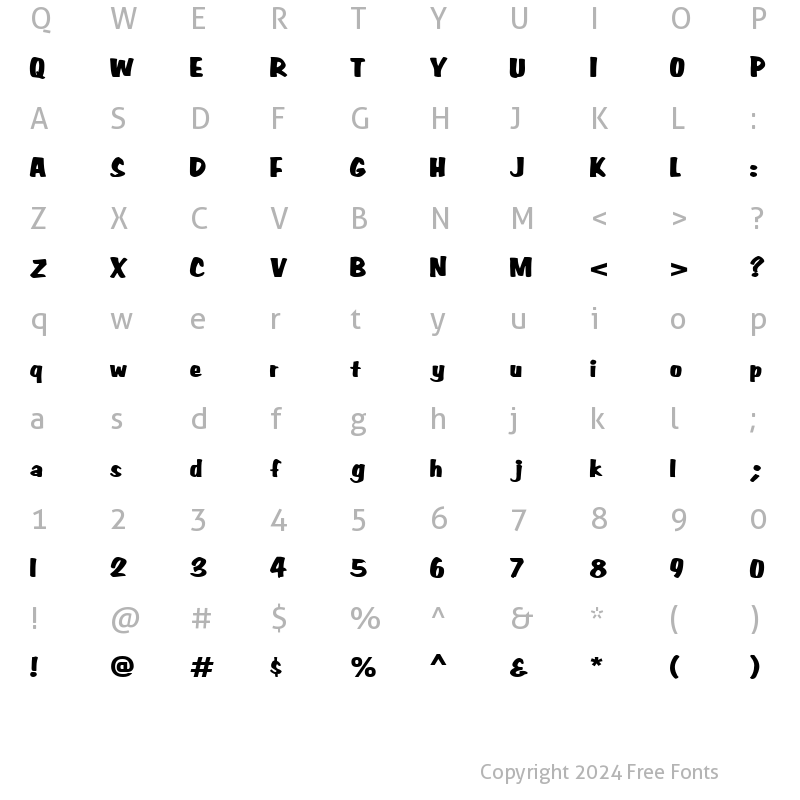 Character Map of Big Nib-Extended Normal