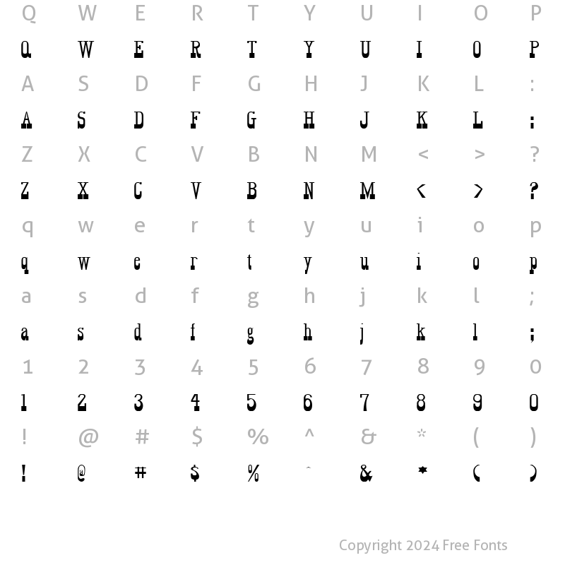 Character Map of BigBottom Regular