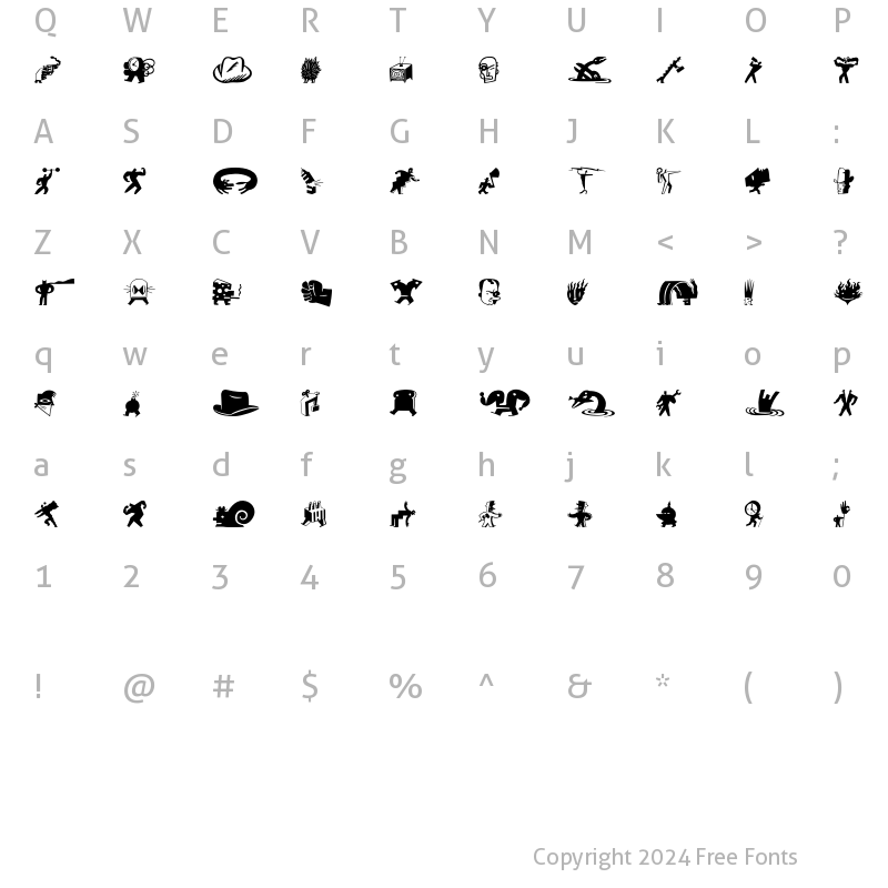 Character Map of BigCheeseDark A Regular