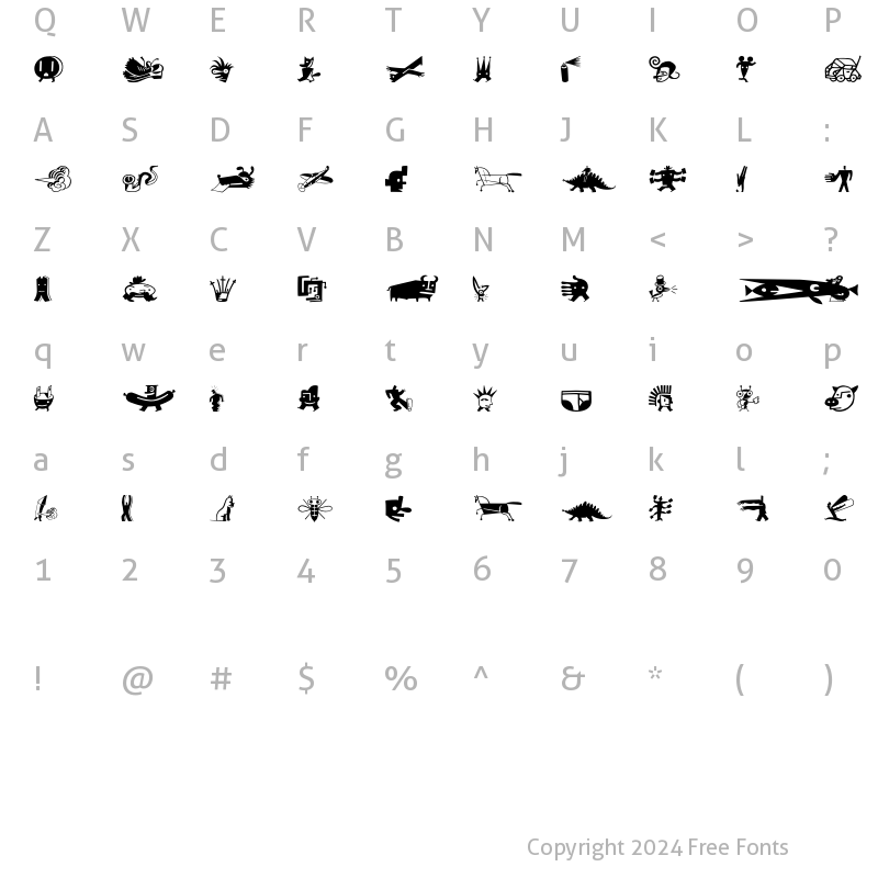 Character Map of BigCheeseLight A Regular