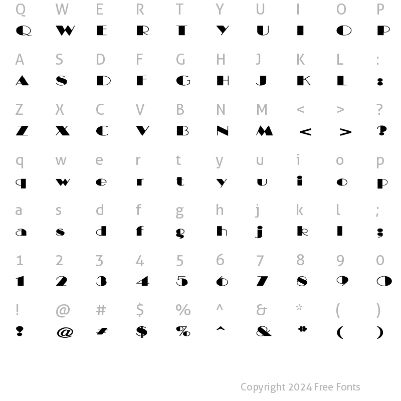 Character Map of BIGCITY-Normal Extended Regular