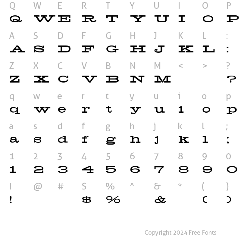 Character Map of Biggen Regular