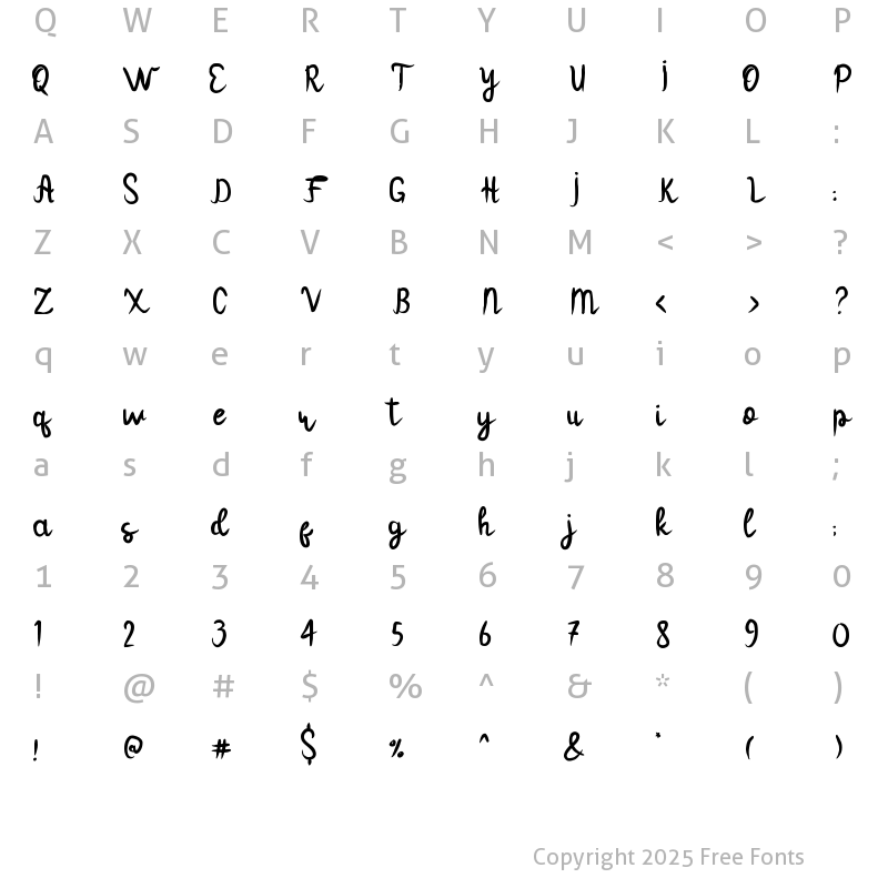Character Map of Bigosik Medium