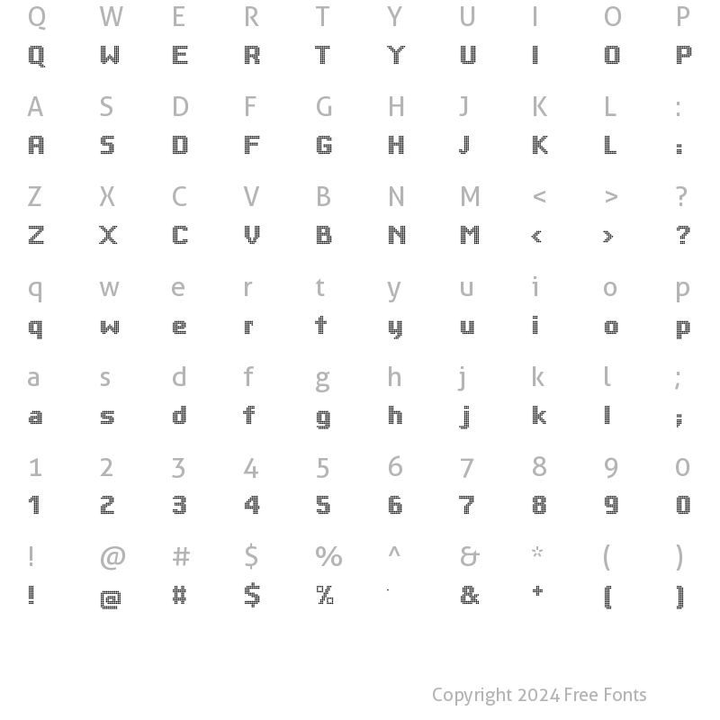 Character Map of BigSquareDots Regular