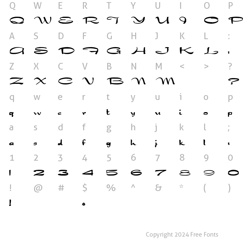 Character Map of BigStretch Bold