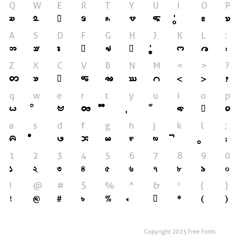 Character Map of BijoyChangmaMJ Bold