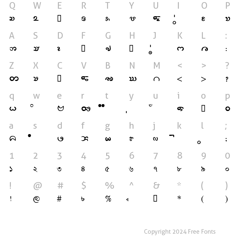 Character Map of BijoyChangmaMJ Regular