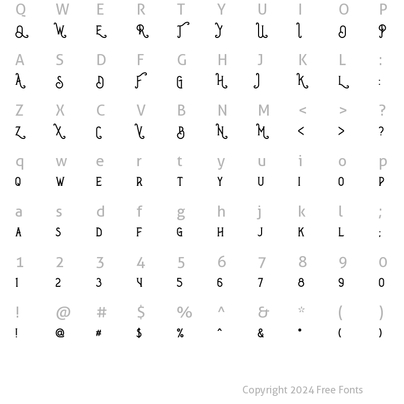 Character Map of Biker Whiskey Regular