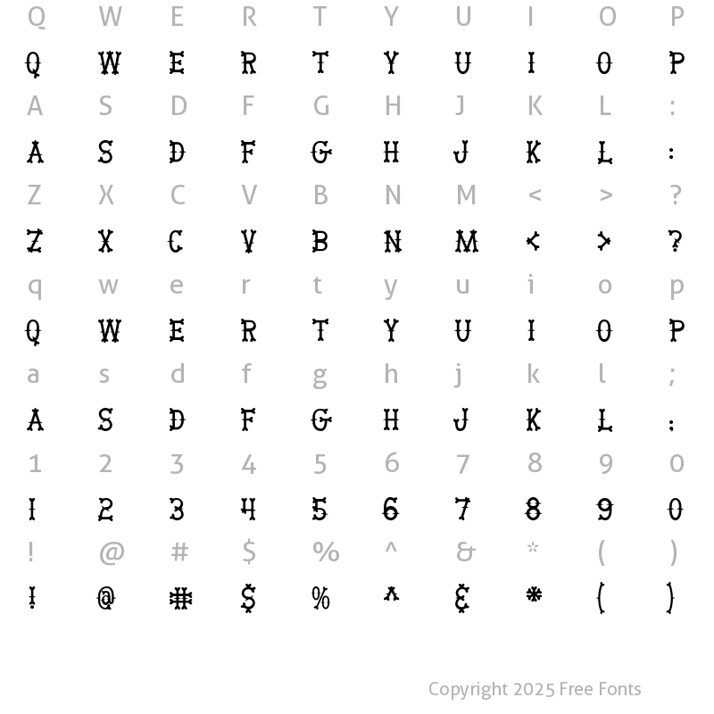 Character Map of BikerBones Regular