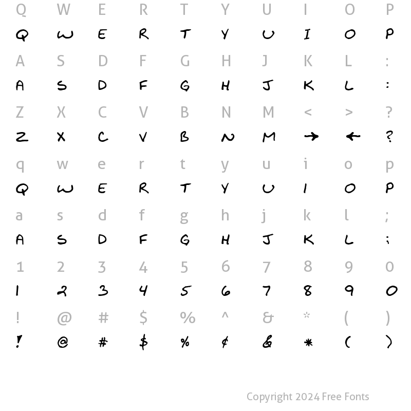 Character Map of Bikly Bold