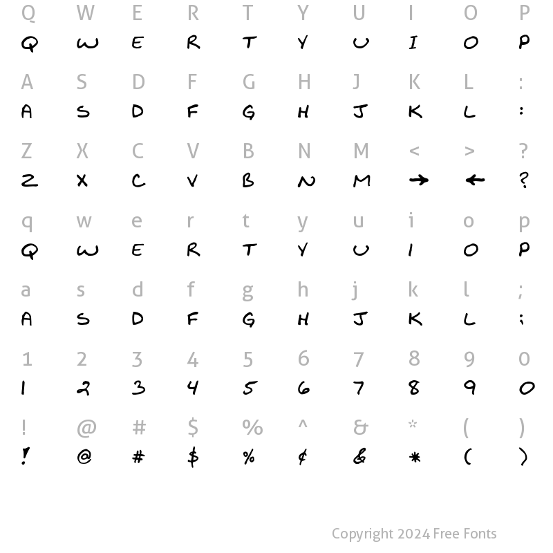 Character Map of Biko Normal