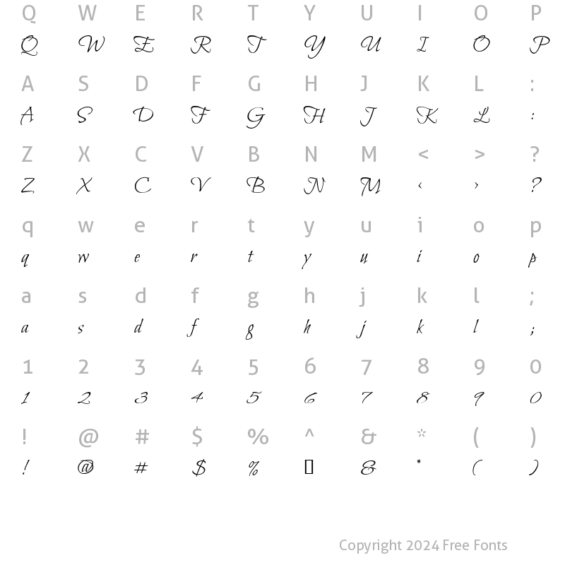 Character Map of Bilbo Regular