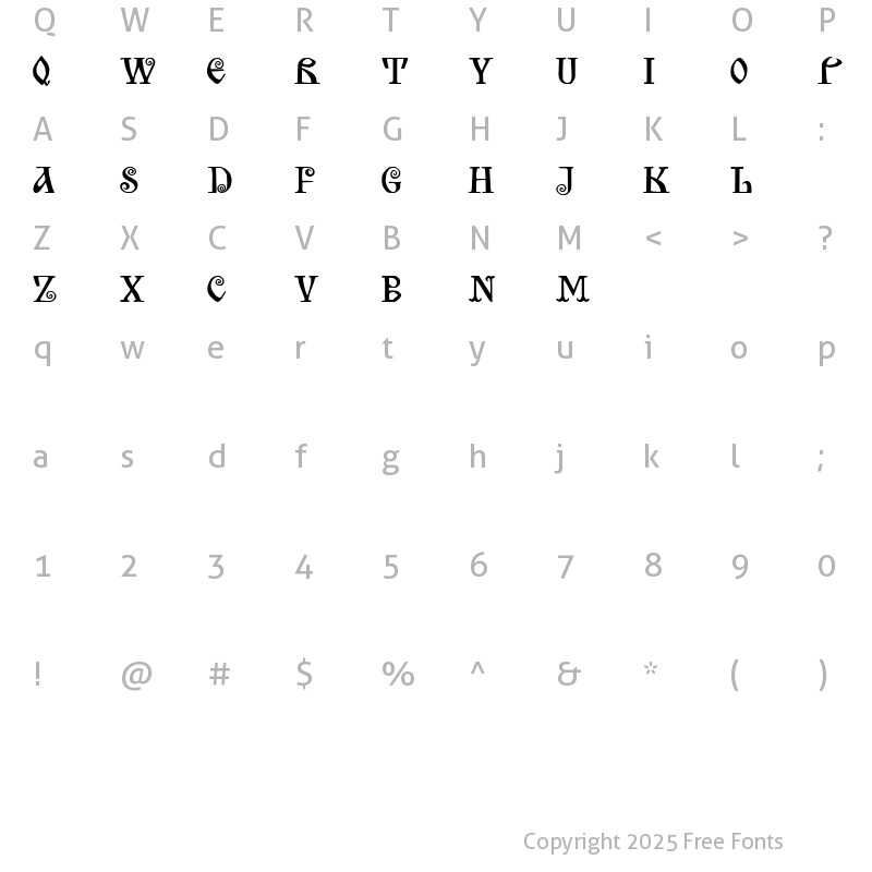 Character Map of Bilibin Regular