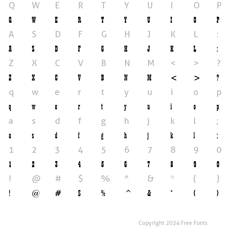 Character Map of Billboard 11 Normal