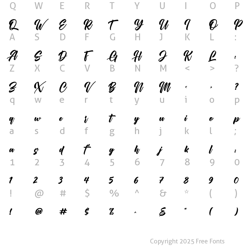 Character Map of Billbreak Regular