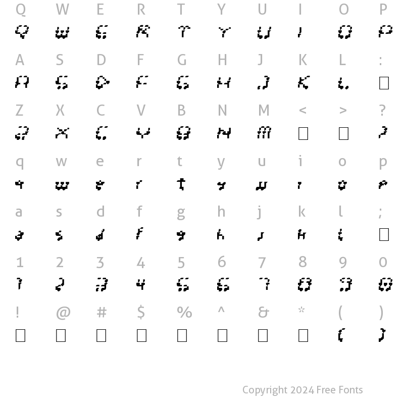 Character Map of BilligHora Regular