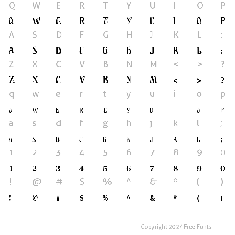 Character Map of BillionsFont ttcon Regular