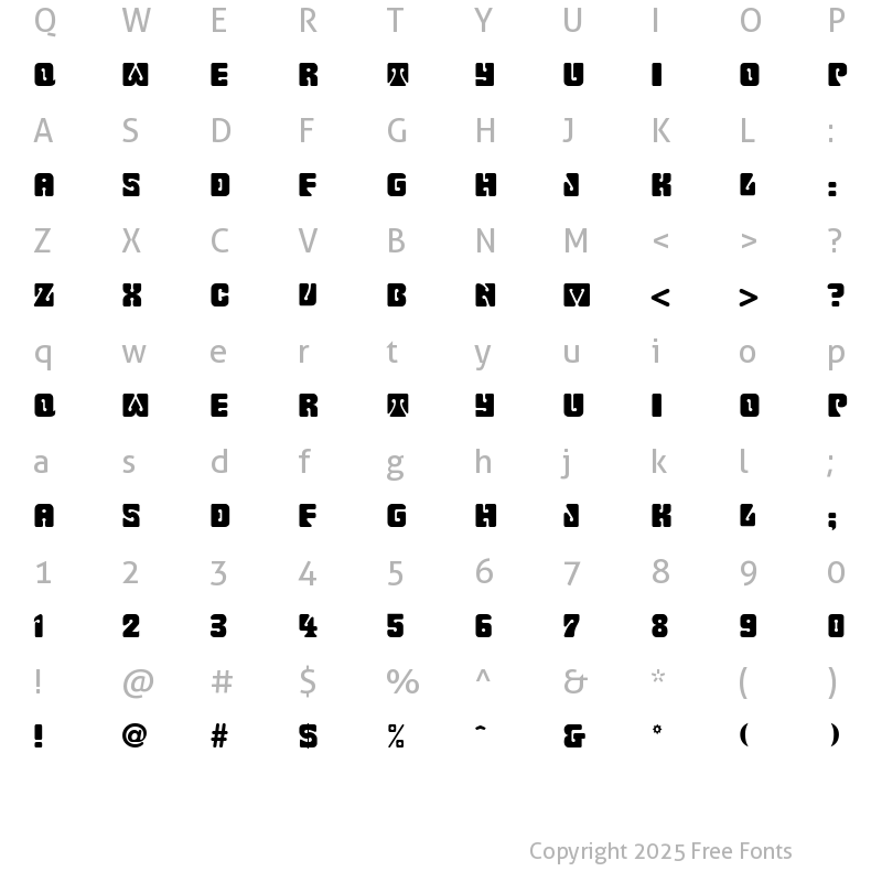 Character Map of Billmork Regular