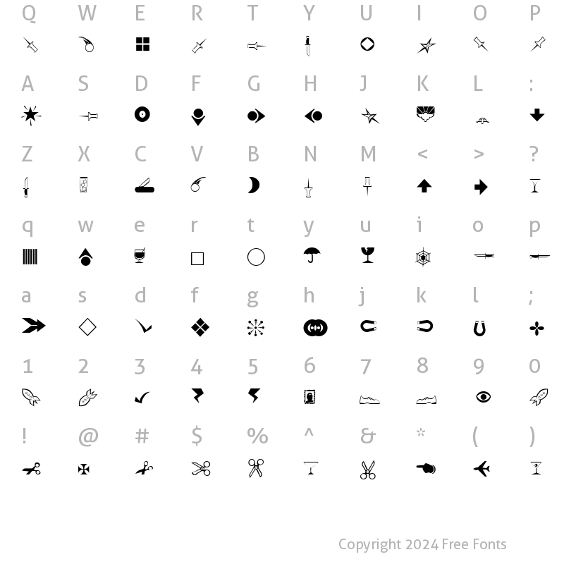 Character Map of BillsDingbats Regular