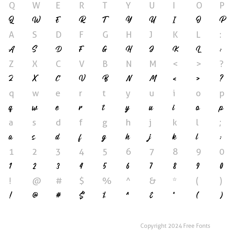 Character Map of Billskates Regular