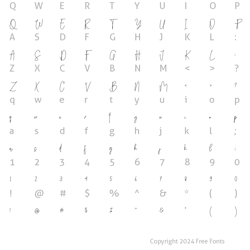 Character Map of Billstone Regular