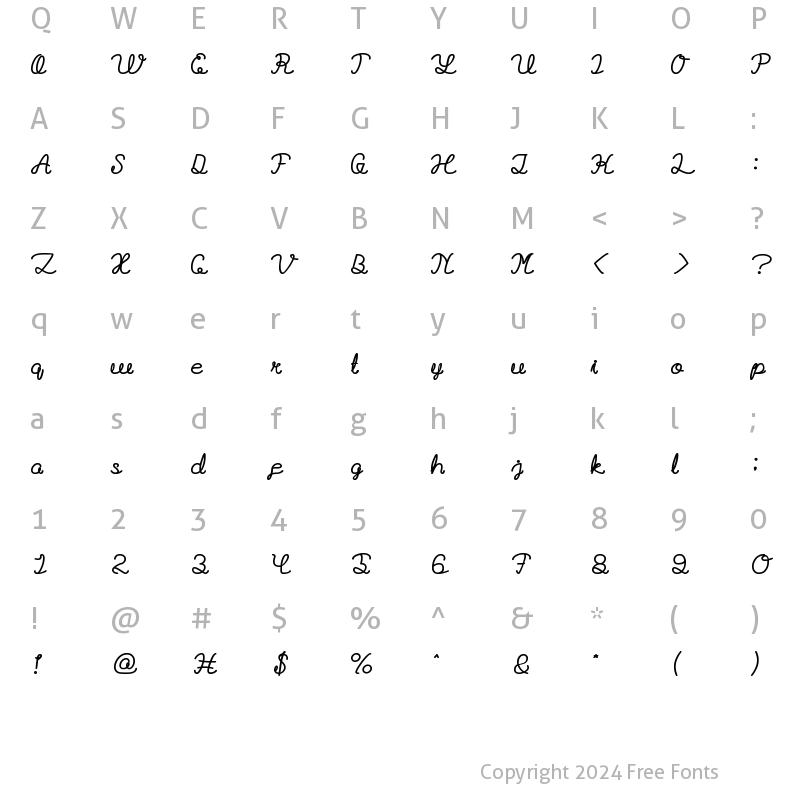 Character Map of Billy Jean Style Bold