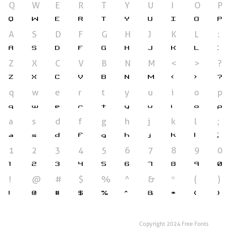 Character Map of Binary CHR BRK Regular