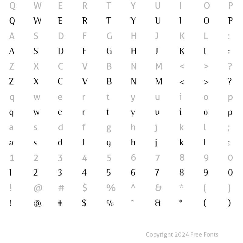 Character Map of BinaryITC Regular