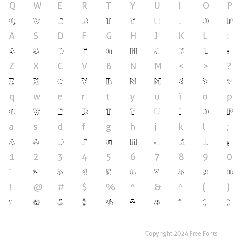 Character Map of BinnerOutP Regular