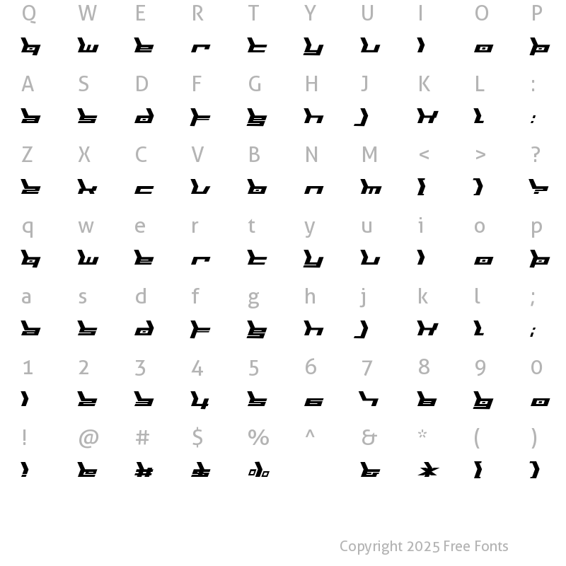 Character Map of Biomechanic Regular