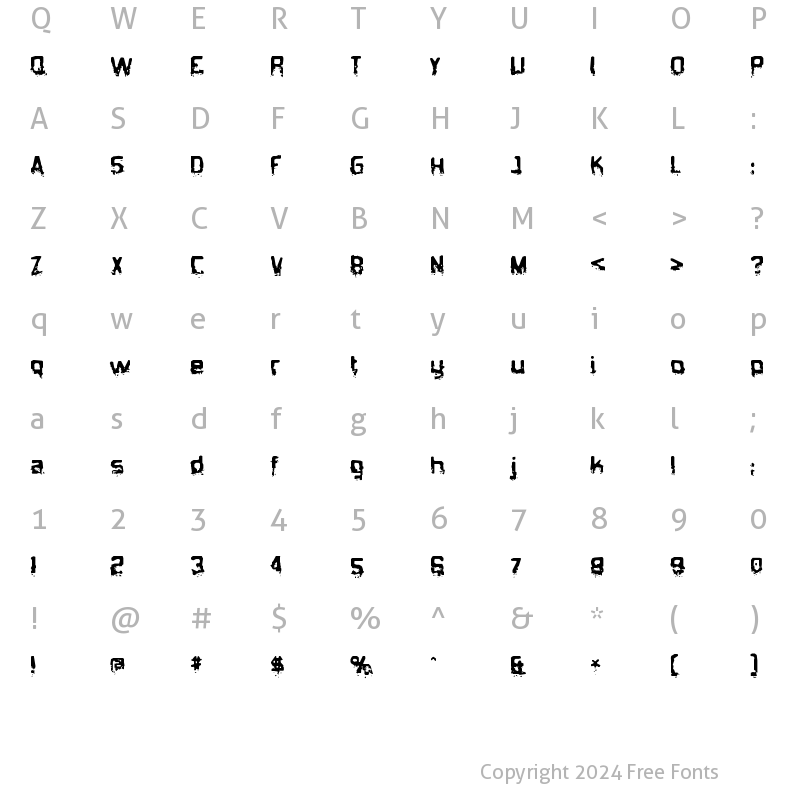 Character Map of Biometric Joe Regular