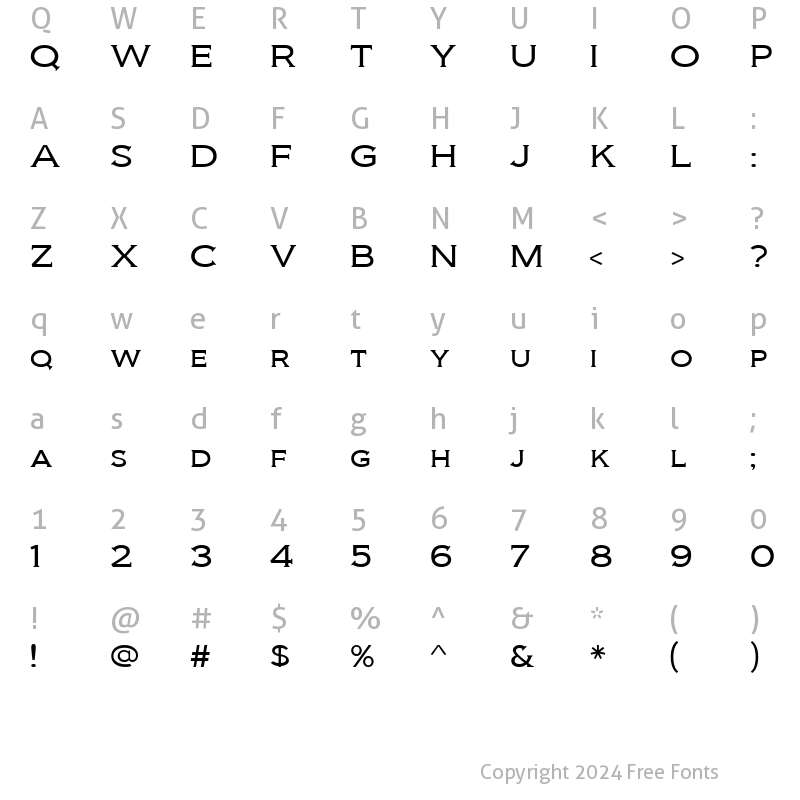 Character Map of Biondi Light