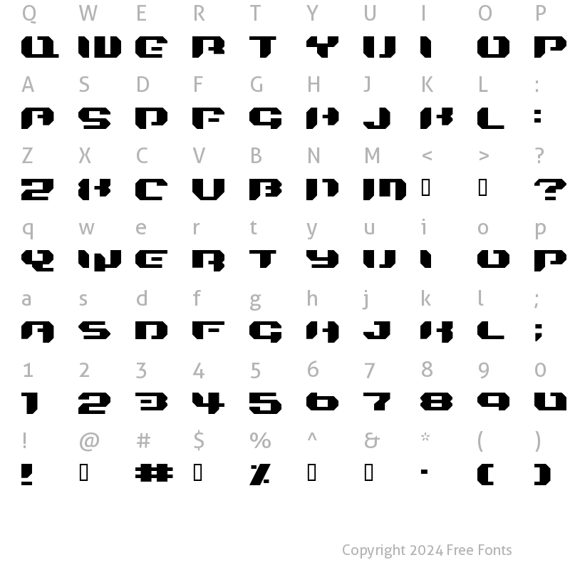 Character Map of Bionic Kid Simple Regular