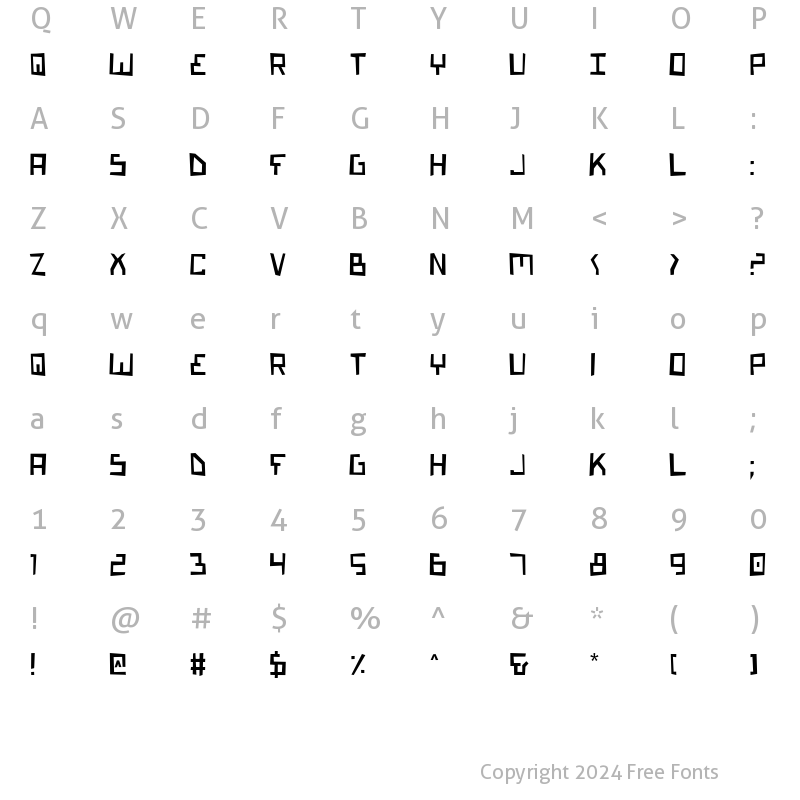 Character Map of Bionic Type Malfunction Regular