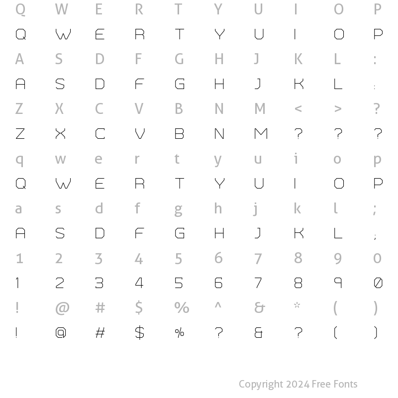 Character Map of Bios Regular