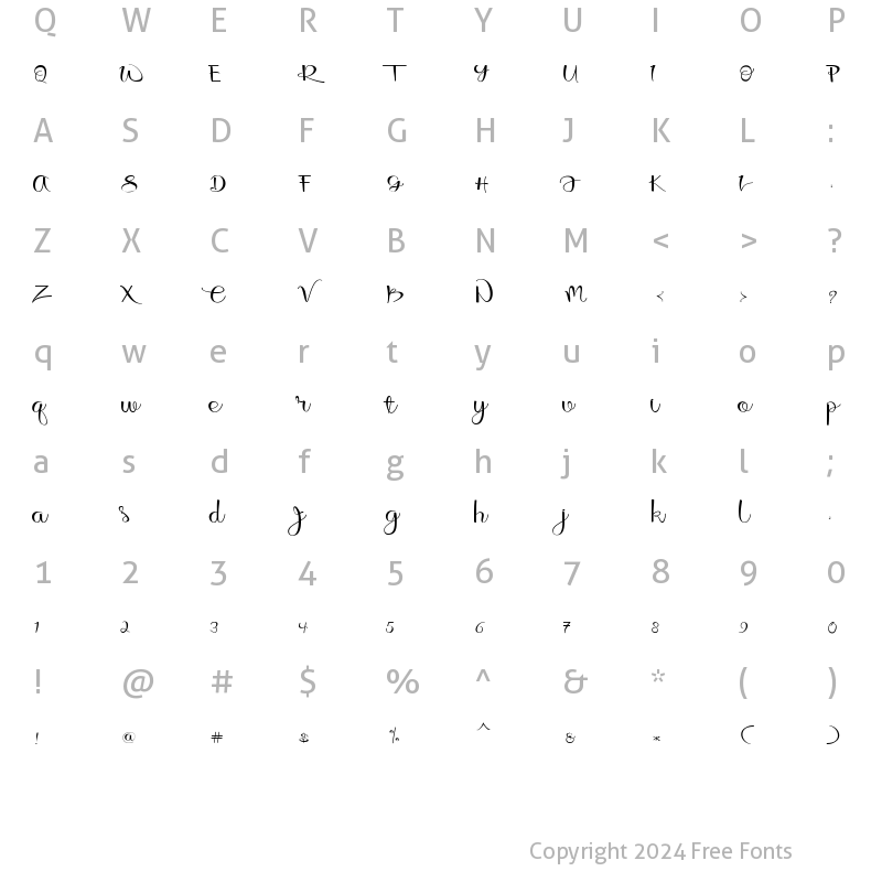 Character Map of Birdena Regular