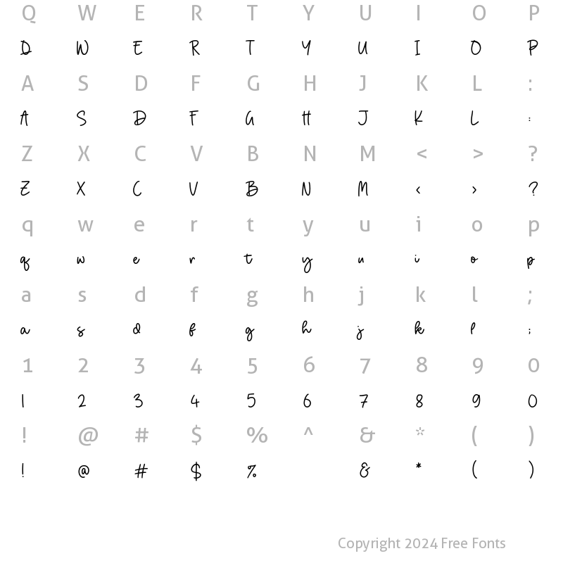 Character Map of Birdhave Regular