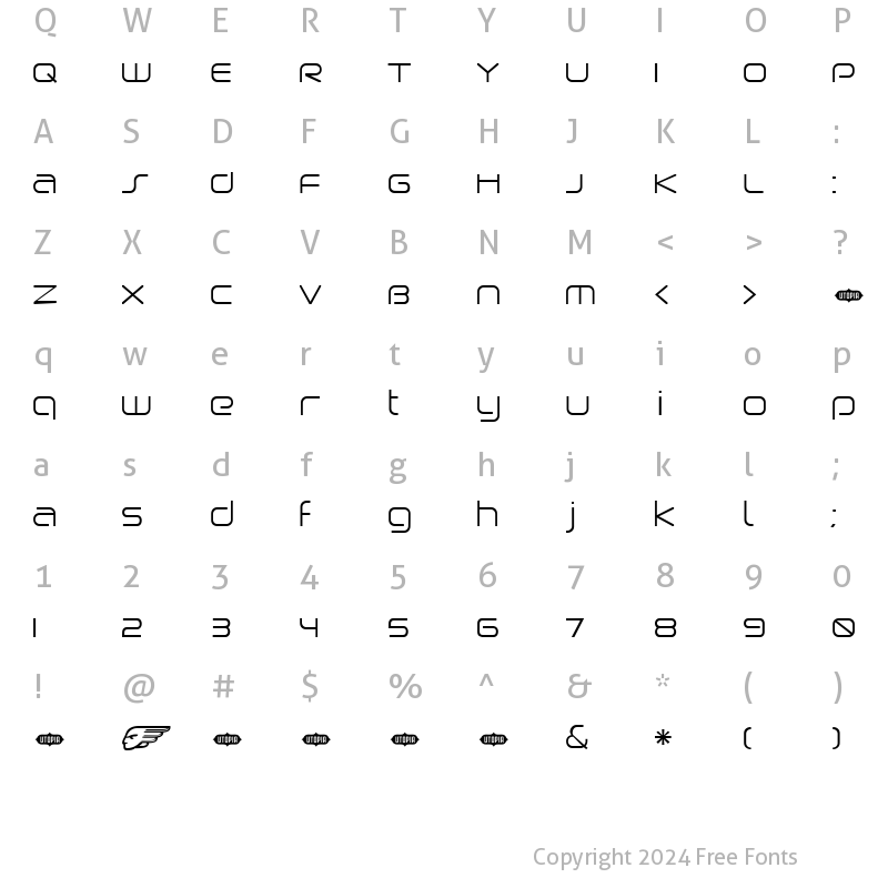 Character Map of Birdman Light