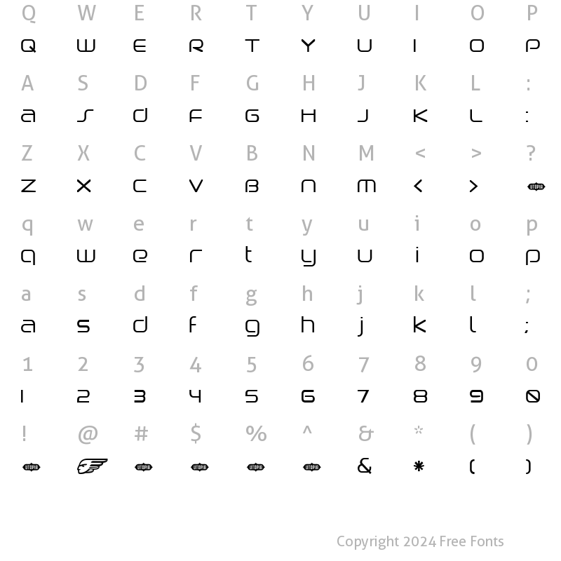 Character Map of Birdman Regular