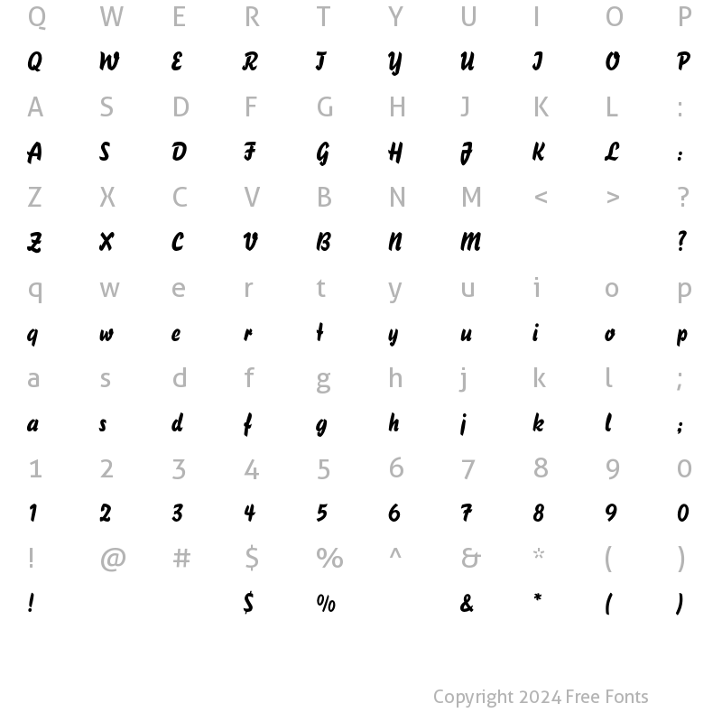 Character Map of Bison BQ Regular